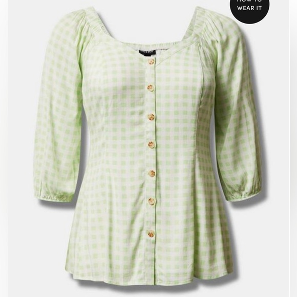 NWOT Torrid gingham checkered top - Picture 4 of 8